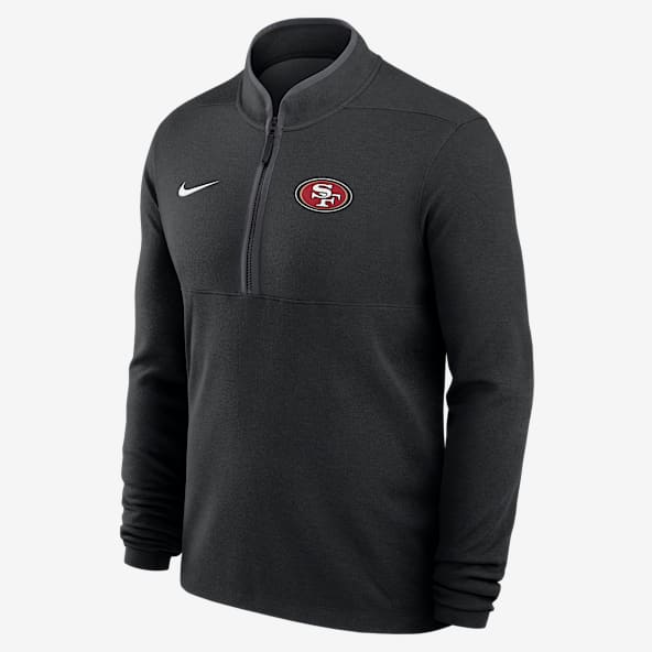 San Francisco 49ers Logo Victory Men's Nike Dri-FIT NFL 1/2-Zip Long-Sleeve Top