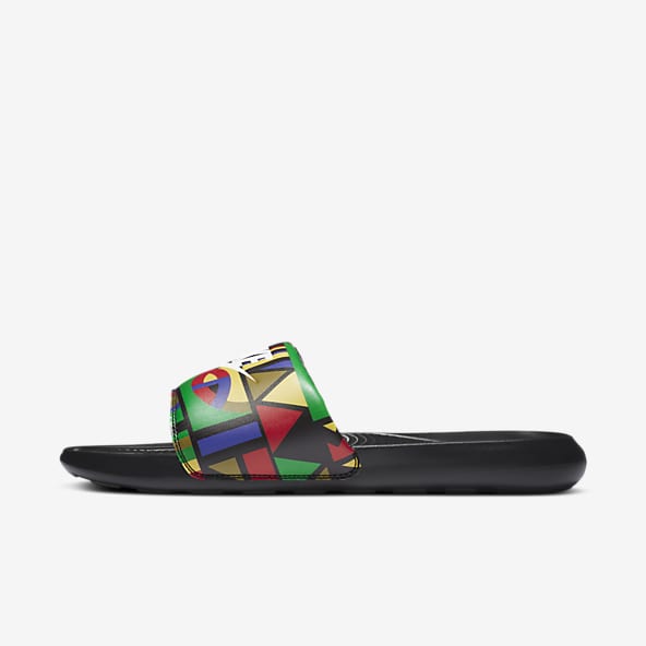 colorful nike flip flops