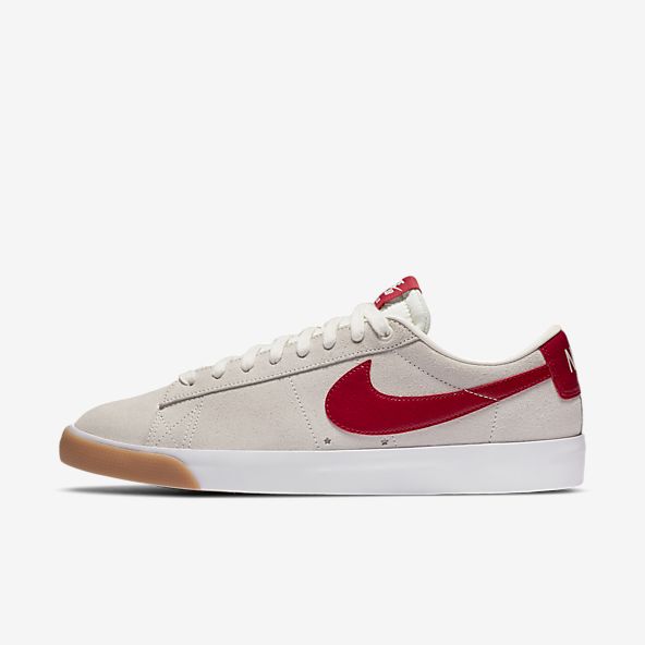 nike blazer trainers in white and red