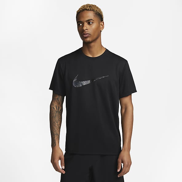 Camiseta de running de manga corta en negro