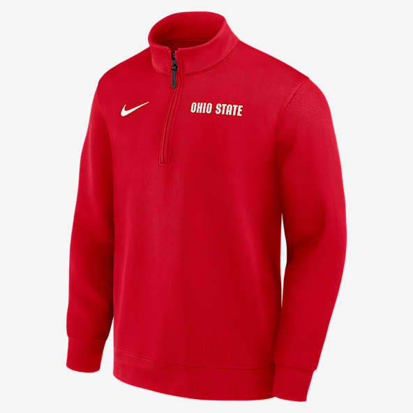 Ohio State Coaches Playera de manga larga universitaria Nike Dri-FIT de medio cierre para hombre