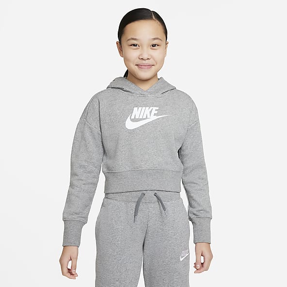 nike black cropped hoodie