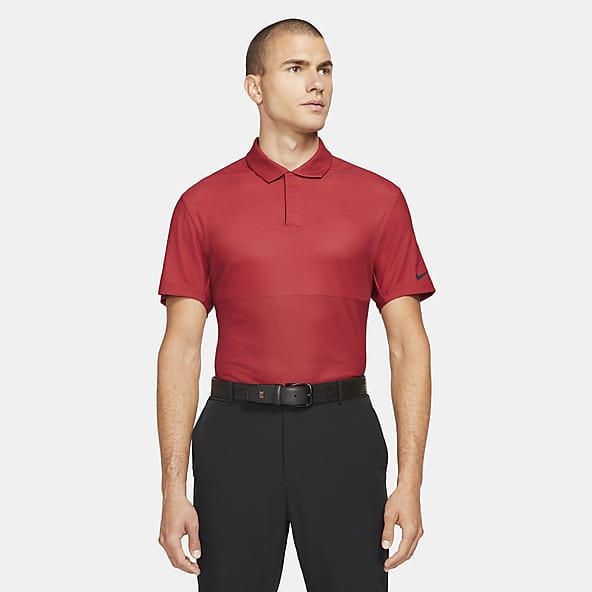 red nike dri fit polo shirt