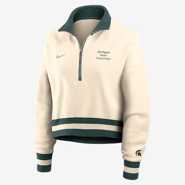 Michigan State Legacy Women's Nike College Cropped 1/4-Zip Crew