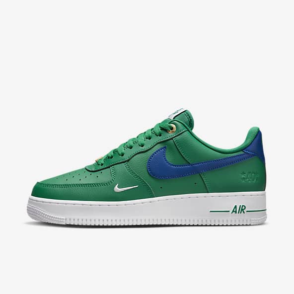 Custom Air Force 1 X Blue Colour block with Green tick Shoes Mens Shoes Sneakers & Athletic Shoes Tie Sneakers 