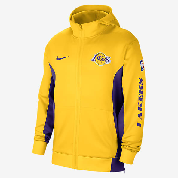 Los Angeles Lakers Showtime Nike Dri-FIT NBA-Hoodie mit durchgehendem Reißverschluss für Herren
