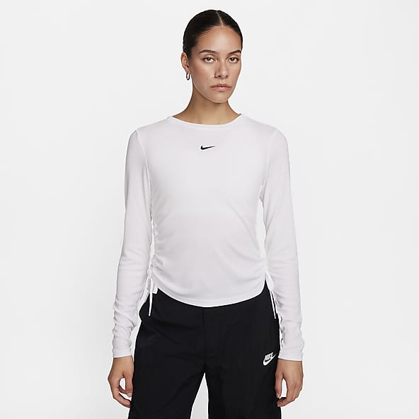 Tight White Lifestyle Long Sleeve Shirts. Nike SG