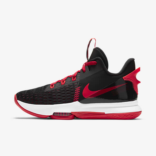 lebron black and red basketball shoes