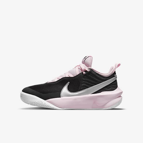 pink and black basketball shoes
