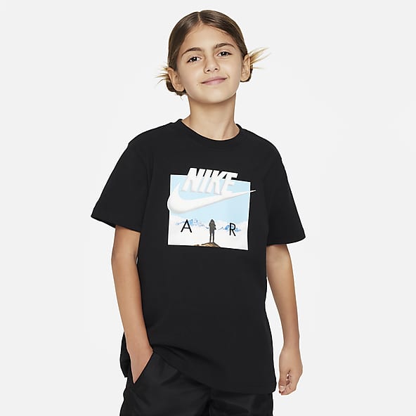 Camiseta negra de Camisetas de manga corta para Niñas de Nike