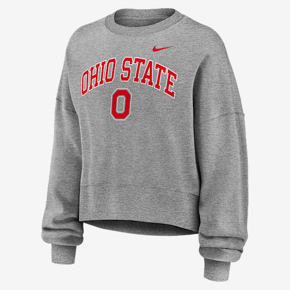 Ohio State Phoenix Arch Sudadera de cuello redondo sin cierre universitaria Nike para mujer