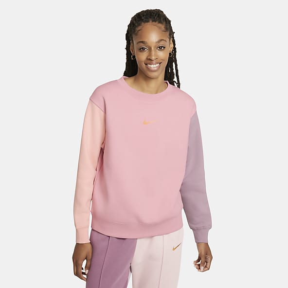 nike crew neck jumper pink