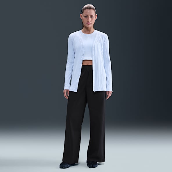 Nike Sportswear Chill Poplin Pants de tiro alto con dobladillo abierto holgados para mujer