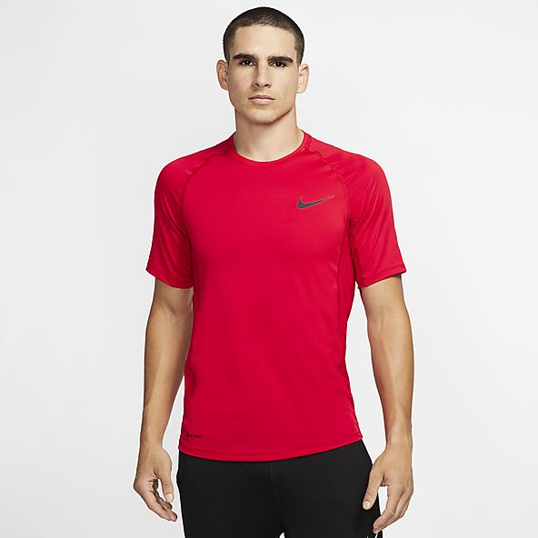 red nike compression shirt