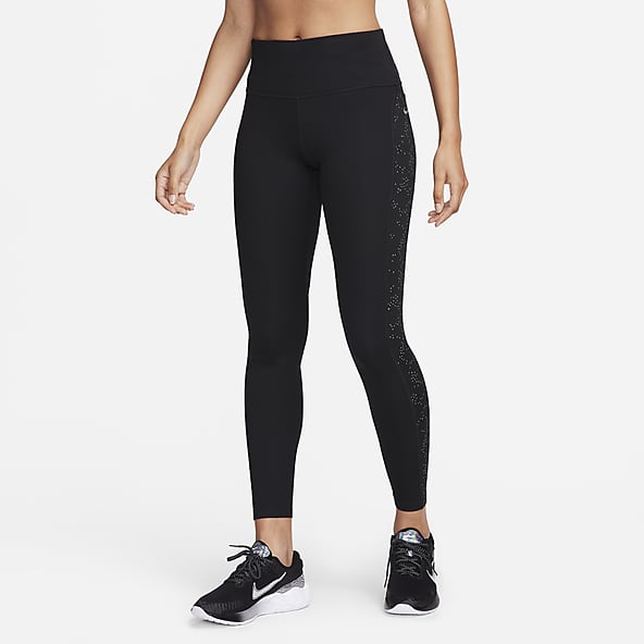 Women's leggings Nike Sportswear Essential Mid-Rise Swoosh Leggings -  black/white, Tennis Zone