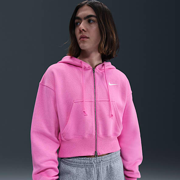 Nike Sportswear Phoenix Fleece Sudadera con gorro holgada cropped con cierre completo para mujer