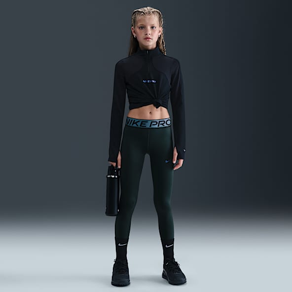 Nike Pro Nike Pro Big Kids' (Girls') Dri-FIT Leggings with Shine Accents