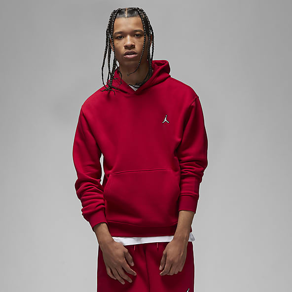 nike men's sportswear swoosh pullover hoodie red