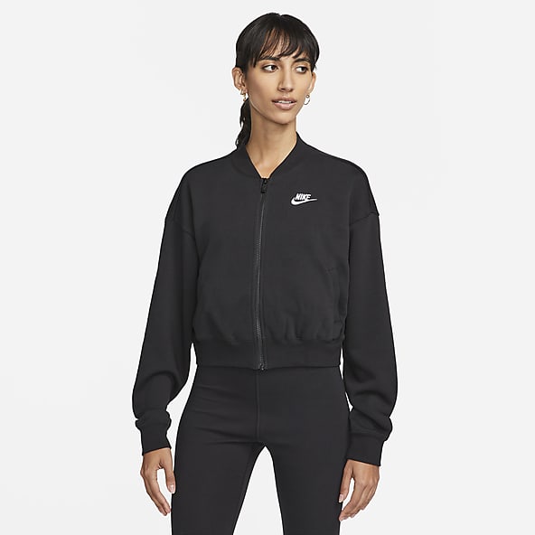 Veste Nike femme petit pull à capuche noire gris réfléchissant gym active  NEUF