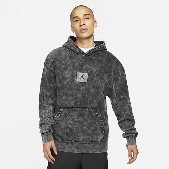 herre jordan svart hettegensere og gensere nike no