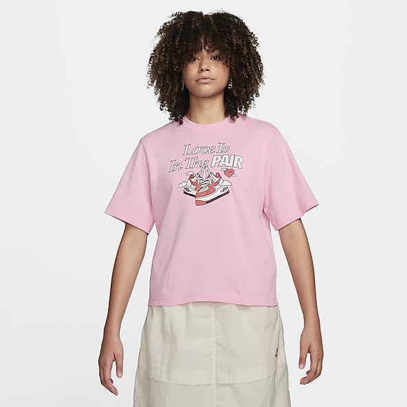 Tee shirt nike rose on sale femme