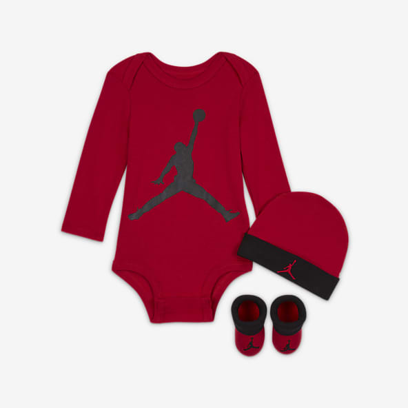 NikeJordan Baby Bodysuit, Beanie and Booties Set