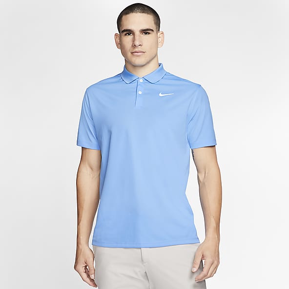 blue nike golf shirt