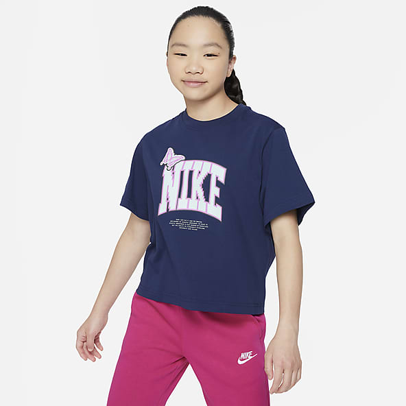 Naf Inc - Camiseta de manga corta para niña (cuello en V)