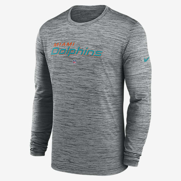 Men's Nike Gray Miami Dolphins Sideline Coach Short Sleeve Hoodie  Quarter-Zip Jacket