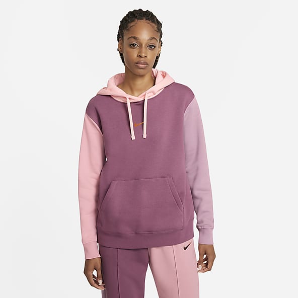 nike mini metallic swoosh oversized pastel colour block hoodie