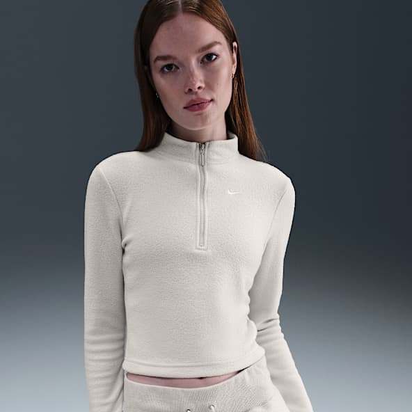 Nike Sportswear Phoenix Plush Parte de arriba de manga larga de tejido Fleece con ajuste entallado y media cremallera - Mujer