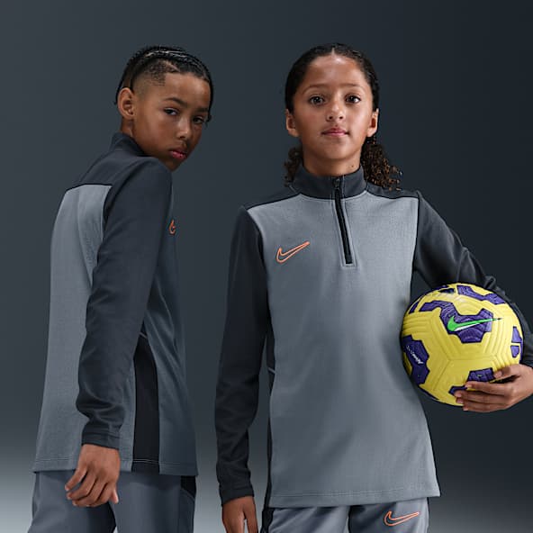 Nike Academy Playera de entrenamiento de fútbol de manga larga Dri-FIT de cierre de 1/4 para niños talla grande
