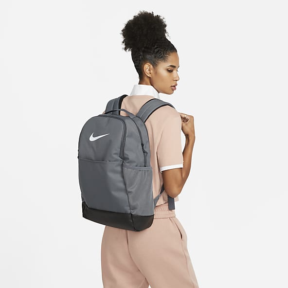 Grey Nike Unisex Brasilia Mesh Backpack, Accessories