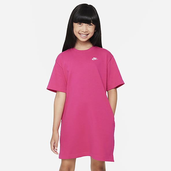 Nike t shirt dress pink discount