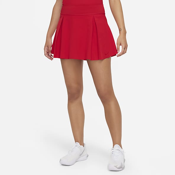 red and white tennis skirt