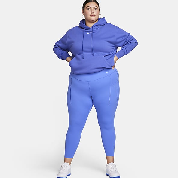 Nike Women's Power Essential 851638 Plus Size Cropped Leggings Blue 1x for  sale online