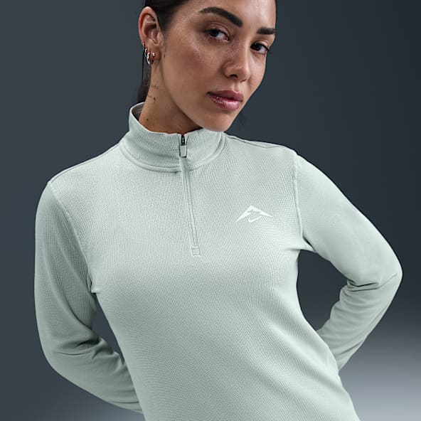 Nike Trail Haut de running deuxième couche Dri-FIT à 1/4 de zip pour femme