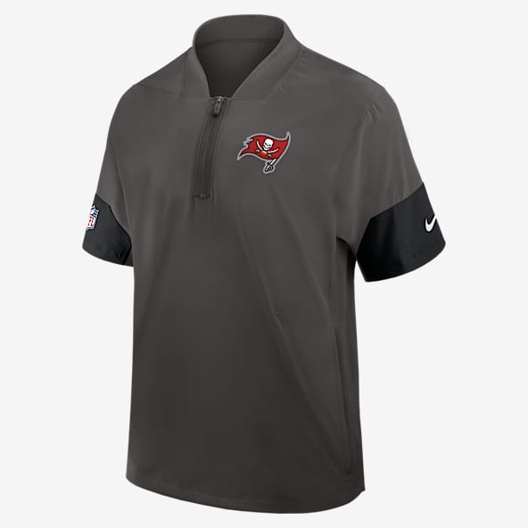 Tampa Bay Buccaneers Sideline Coach Men's Nike NFL 1/2-Zip Short-Sleeve Hooded Jacket