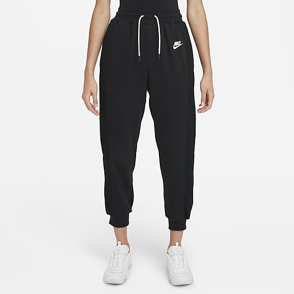 black nike tick joggers