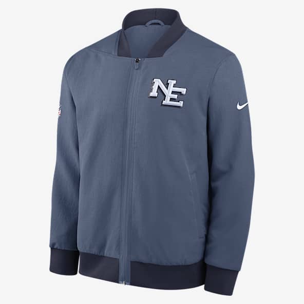 New England Patriots Rivalries Collection Sideline Chamarra bomber Nike de la NFL de cierre completo para hombre
