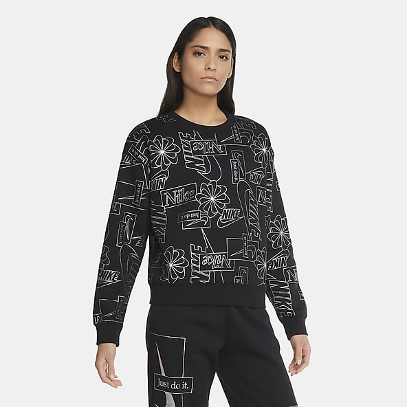 nike rally metallic clash print crew