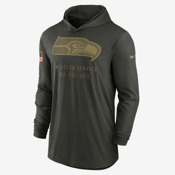 Seattle Seahawks Salute to Service Sideline Men’s Nike Dri-FIT NFL Long-Sleeve Hooded Top