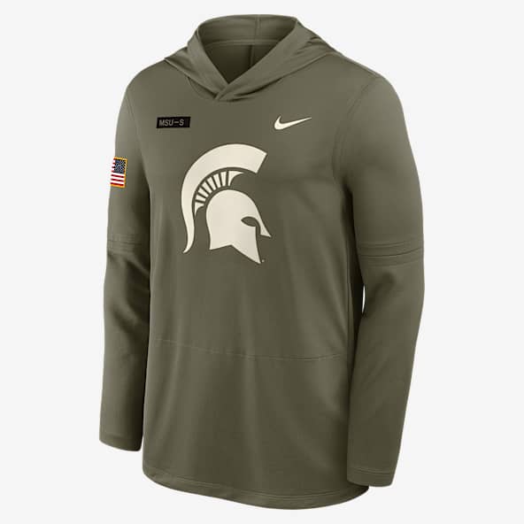 Michigan State 2025 Military Appreciation Michigan State 2025 Military Appreciation Men's Nike Dri-FIT College Long-Sleeve Hooded Top