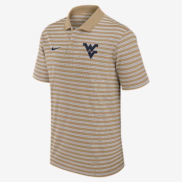 West Virginia Athletic Prep Striped Men's Nike Dri-FIT College Polo