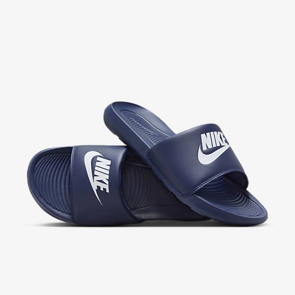 nike slippers blue colour