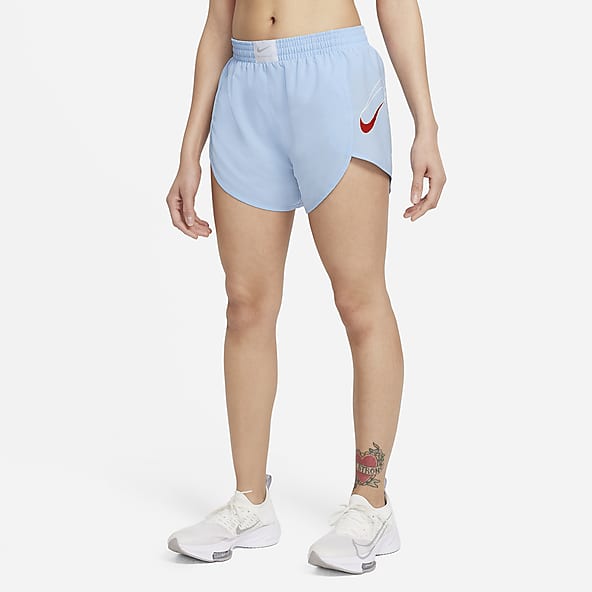 Purple and blue nike shorts