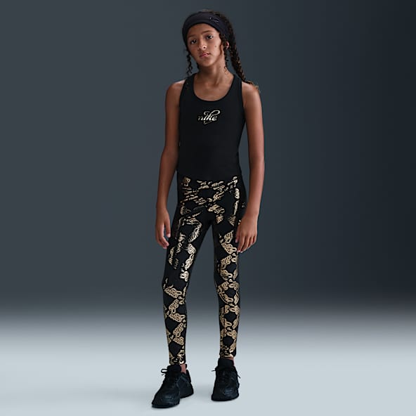 Nike One Big Kids' (Girls') Dri-FIT Printed Leggings