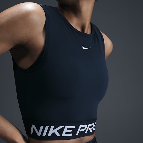 Gym Running Nike Pro Blue Crew Neck. Nike BE