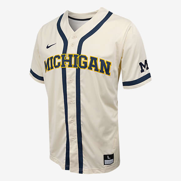 Michigan Men's Nike College Full-Button Baseball Jersey