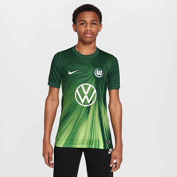 VfL Wolfsburg 2025/2026 Stadium Domicile Haut de foot à manches courtes Replica Nike Dri-FIT pour ado